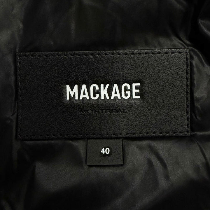 極美品□MACKAGE マッカージュ 25AW BERGEN ベルゲン フーデッド ダウンジャケット ブラック 40 正規品 メンズ ガーメント・ハンガー付き