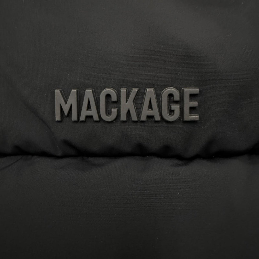 極美品□MACKAGE マッカージュ 25AW BERGEN ベルゲン フーデッド ダウンジャケット ブラック 40 正規品 メンズ ガーメント・ハンガー付き