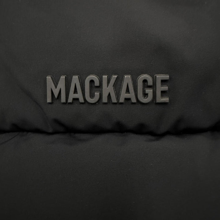 極美品□MACKAGE マッカージュ 25AW BERGEN ベルゲン フーデッド ダウンジャケット ブラック 40 正規品 メンズ ガーメント・ハンガー付き
