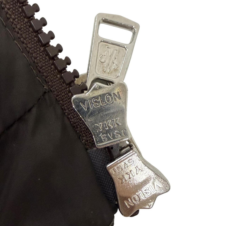 美品□MONCLER モンクレール 2024年製 J20919B00029 羊毛 ダウン切り替え ニットジャケット ブルゾンジャケット ブラウン L 正規品