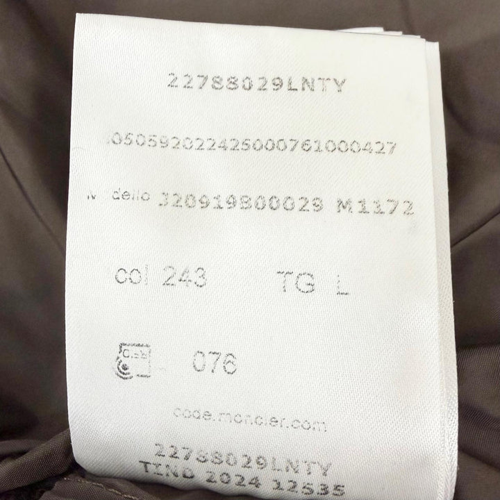 美品□MONCLER モンクレール 2024年製 J20919B00029 羊毛 ダウン切り替え ニットジャケット ブルゾンジャケット ブラウン L 正規品