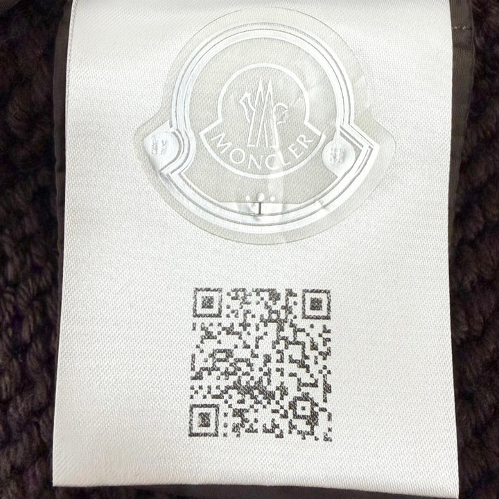 美品□MONCLER モンクレール 2024年製 J20919B00029 羊毛 ダウン切り替え ニットジャケット ブルゾンジャケット ブラウン L 正規品