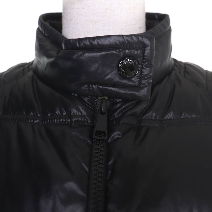 美品☆MONCLER モンクレール 21-22AW SANGATTE ロゴワッペン付 ZIP UP ダウンジャケット ブラック 3 正規品　レディース