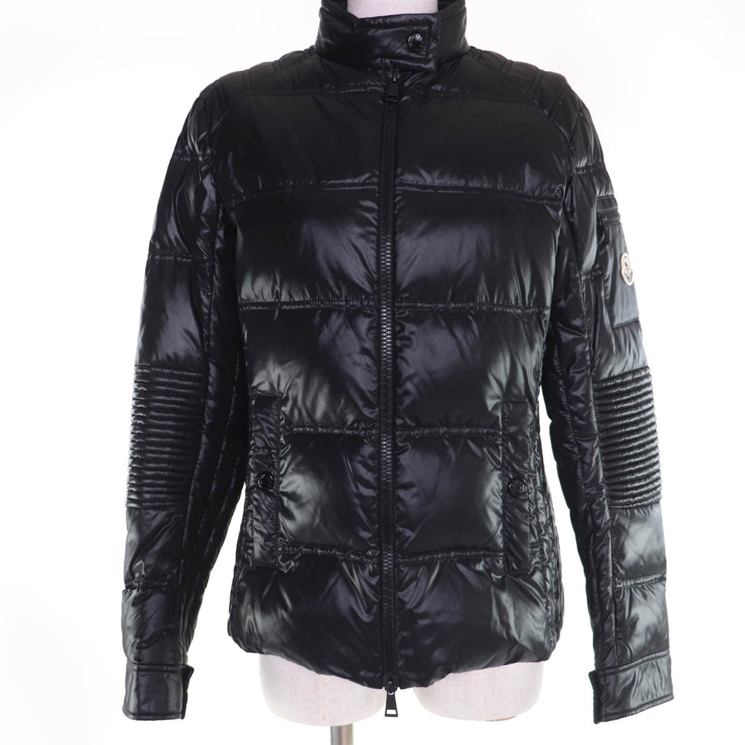 美品☆MONCLER モンクレール 21-22AW SANGATTE ロゴワッペン付 ZIP UP ダウンジャケット ブラック 3 正規品　レディース