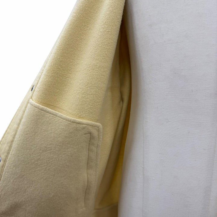 極美品▼HERMES エルメス 25SS H557850HA クルー ド セル セリエボタン ロゴ刺繍 裏起毛 ジャケット テディブルゾン イエロー L 正規品