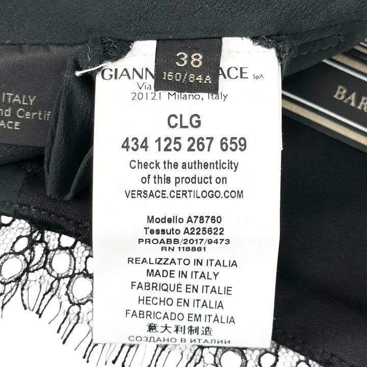 極美品▲VERSACE ヴェルサーチ A78760 シルク100％ バロック柄 ビスチェ ブラレット ブラック イエロー 38 イタリア製 正規品 レディース