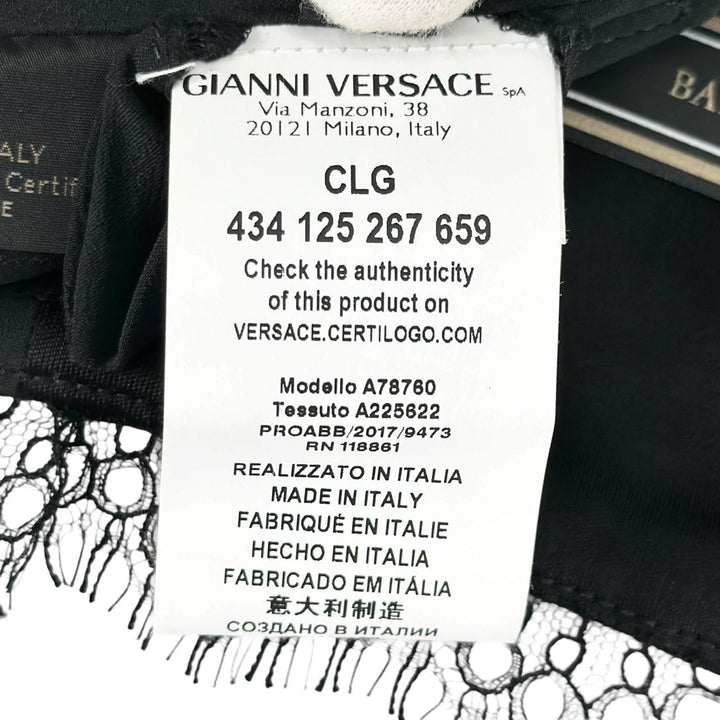 極美品▲VERSACE ヴェルサーチ A78760 シルク100％ バロック柄 ビスチェ ブラレット ブラック イエロー 38 イタリア製 正規品 レディース