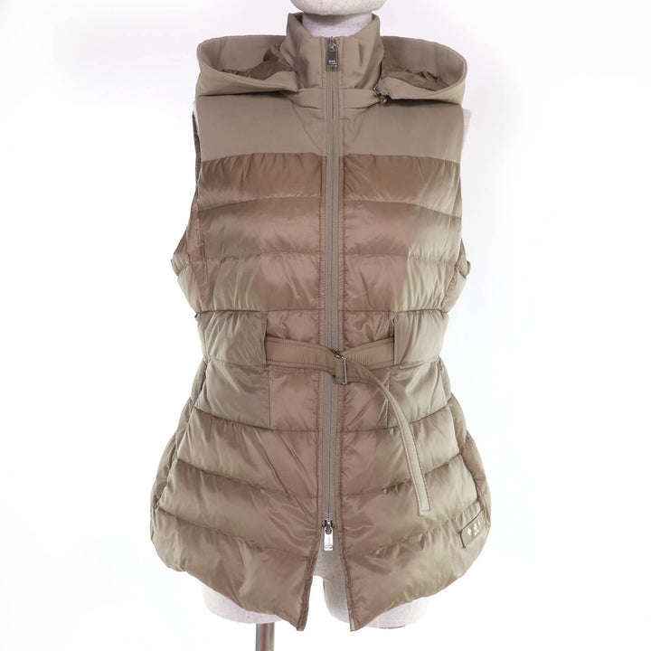 極美品☆TATRAS タトラス LTK19S4201 PANTELLERIA ベルト・フード付 ZIP UP ダウンベスト ベージュ 03 正規品 レディース