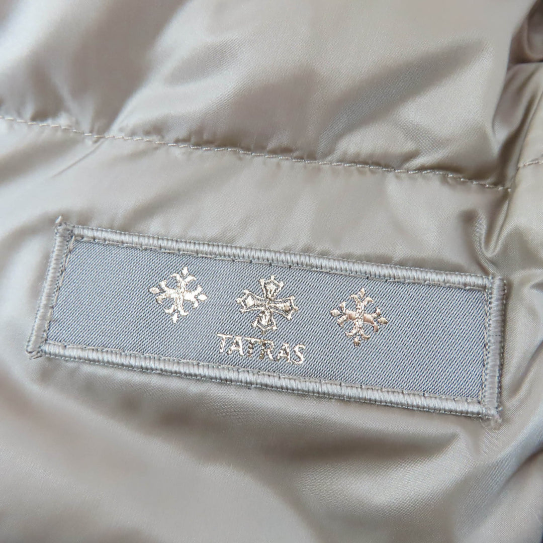 極美品☆TATRAS タトラス LTK19S4201 PANTELLERIA ベルト・フード付 ZIP UP ダウンベスト ベージュ 03 正規品 レディース