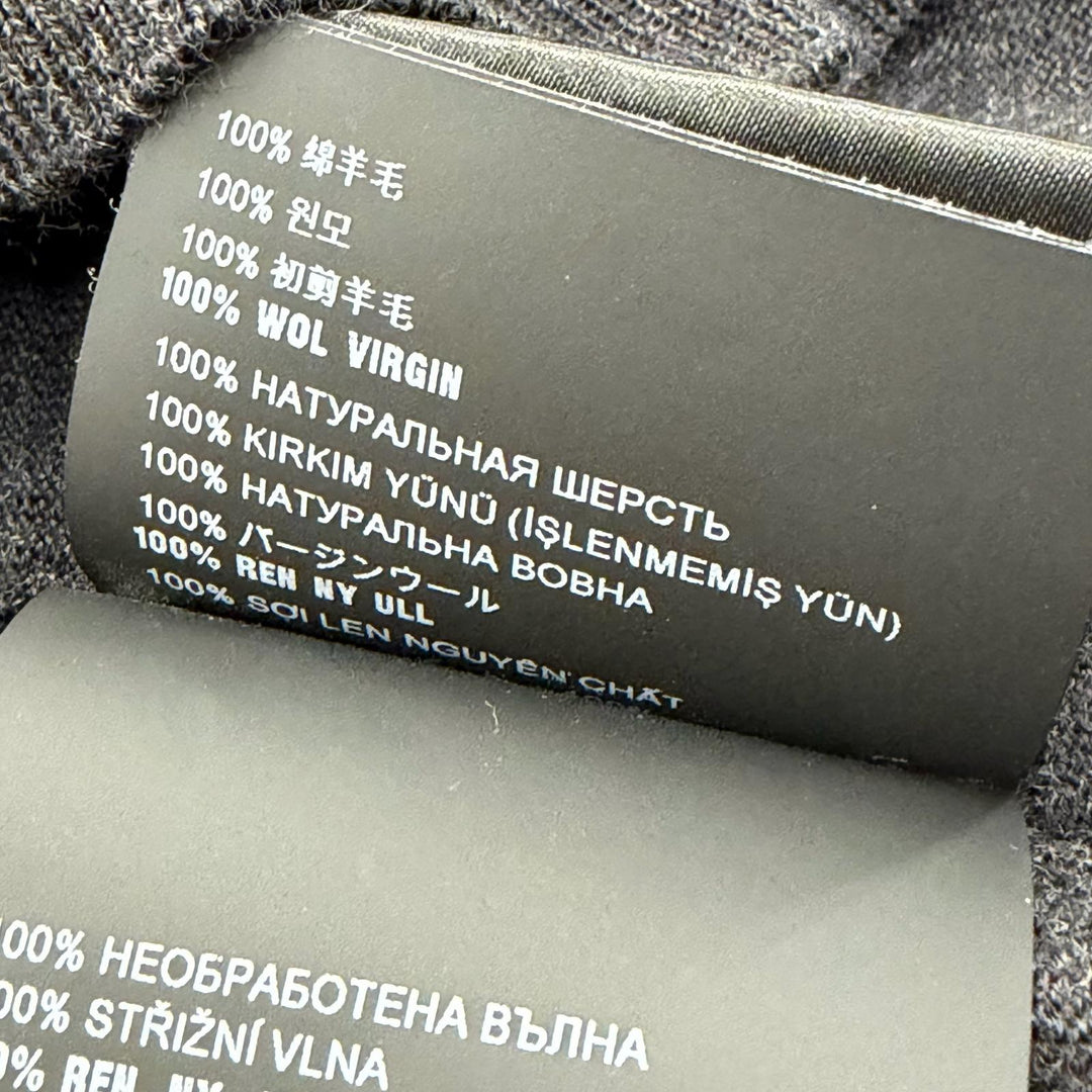極美品▼PRADA プラダ 2022年製 DNA959 バージンウール100% Vネック ハイゲージニット カーディガン ダークグレー 50 伊製 正規品 メンズ