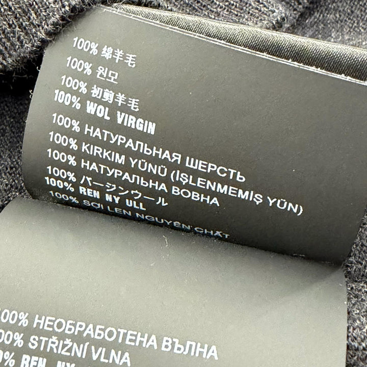 極美品▼PRADA プラダ 2022年製 DNA959 バージンウール100% Vネック ハイゲージニット カーディガン ダークグレー 50 伊製 正規品 メンズ