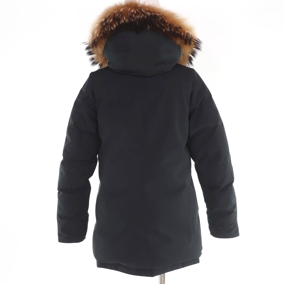 美品☆Pyrenex ピレネックス BORDEAUX ラクーンファー・フード付 ZIP UP ダウンコート ブラック 38 正規品 レディース