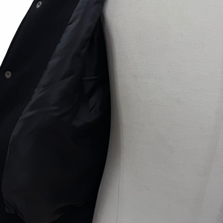 良品▼HYSTERIC GLAMOUR ヒステリックグラマー 02223AB09 ウール90% SEE NO EVIL刺繍 ヴァーシティ レザー 袖革スタジャン M 正規品