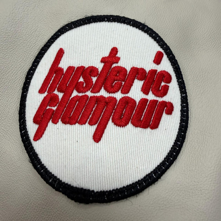 良品▼HYSTERIC GLAMOUR ヒステリックグラマー 02223AB09 ウール90% SEE NO EVIL刺繍 ヴァーシティ レザー 袖革スタジャン M 正規品