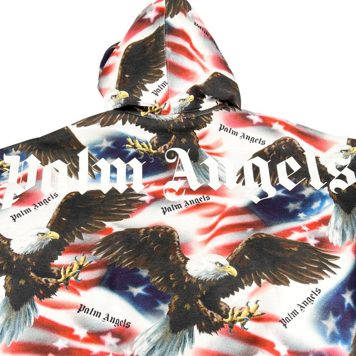 未使用品▲PALM ANGELS パームエンジェルス PMBB051S19577001 コットン100% イーグル 星条旗 パーカー マルチカラー S 伊製 正規品 メンズ