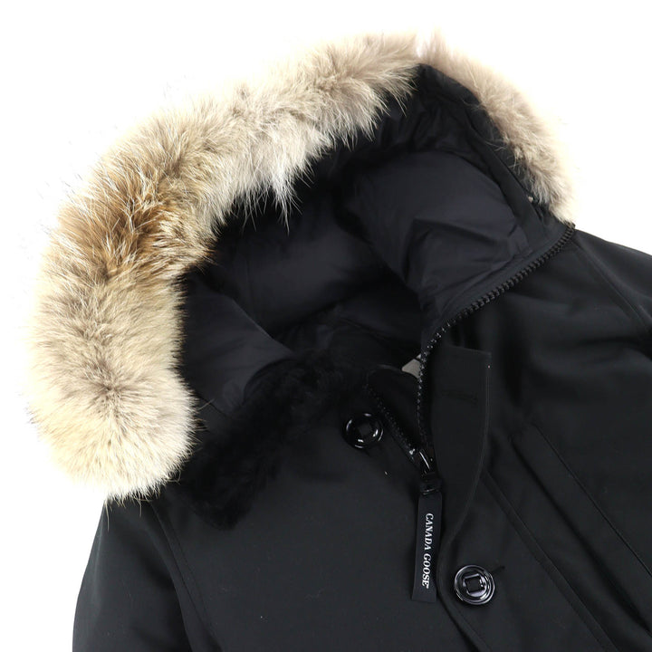 未使用品△CANADA GOOSE カナダグース JASPER PARKA ジャスパー ロゴワッペン ファー付 フーデッド ダウンジャケット ブラック XS 正規品