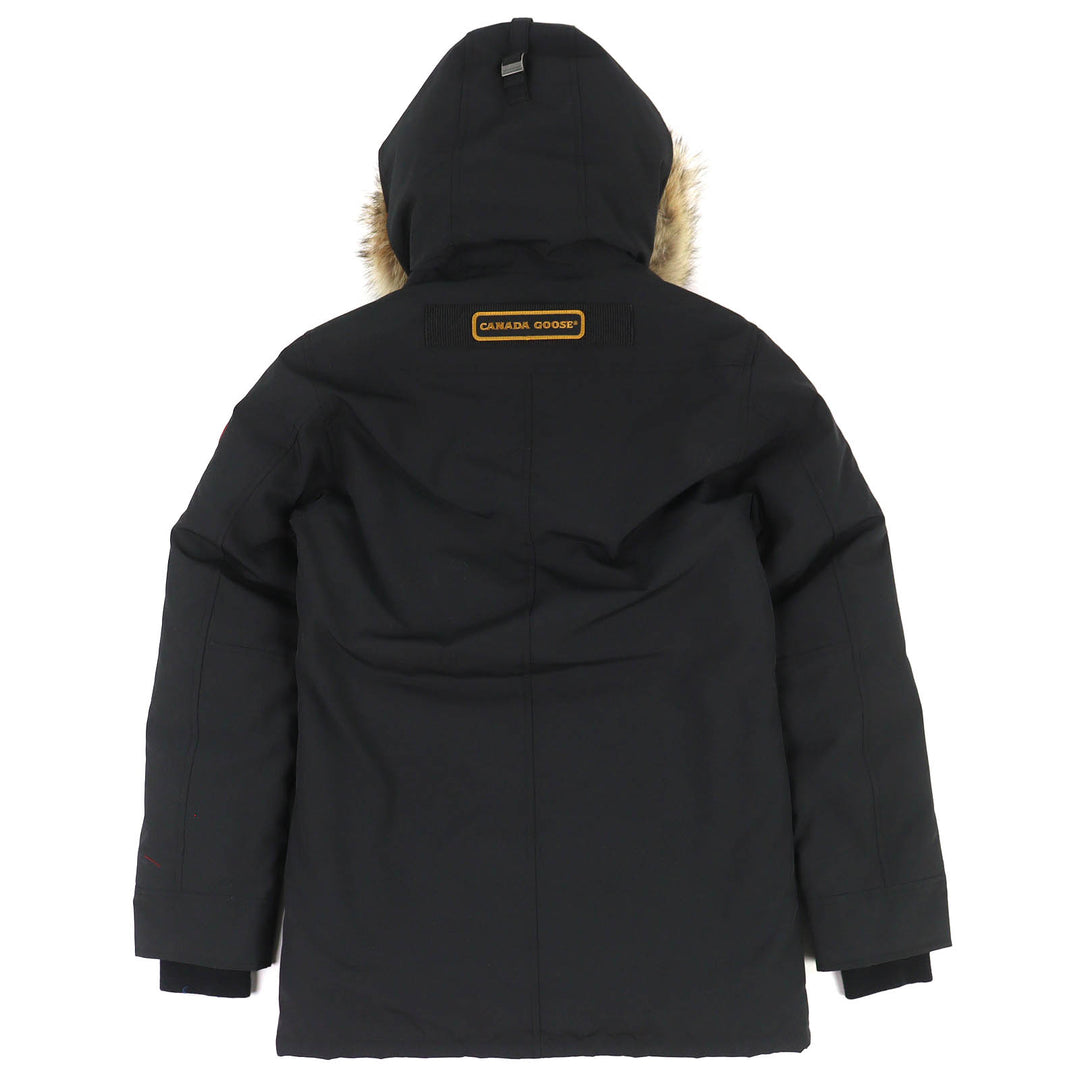 未使用品△CANADA GOOSE カナダグース JASPER PARKA ジャスパー ロゴワッペン ファー付 フーデッド ダウンジャケット ブラック XS 正規品