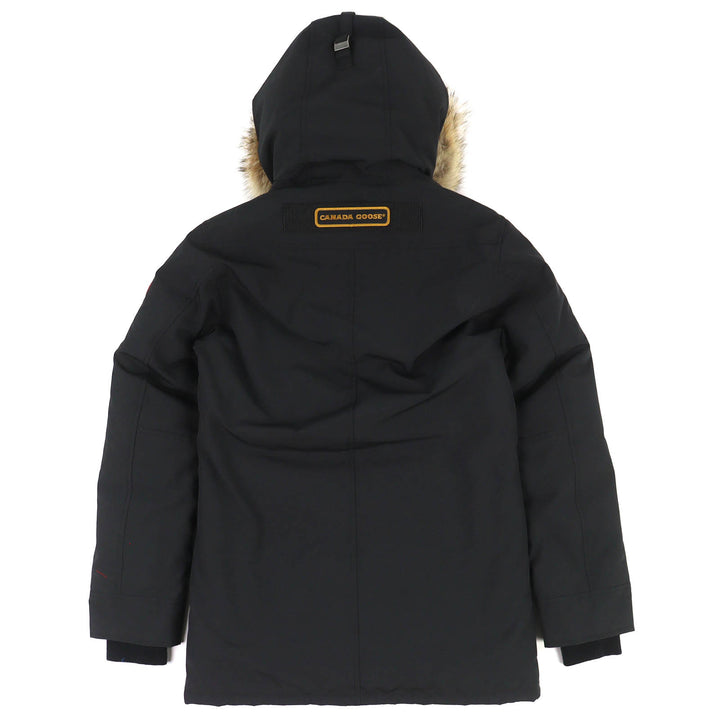 未使用品△CANADA GOOSE カナダグース JASPER PARKA ジャスパー ロゴワッペン ファー付 フーデッド ダウンジャケット ブラック XS 正規品
