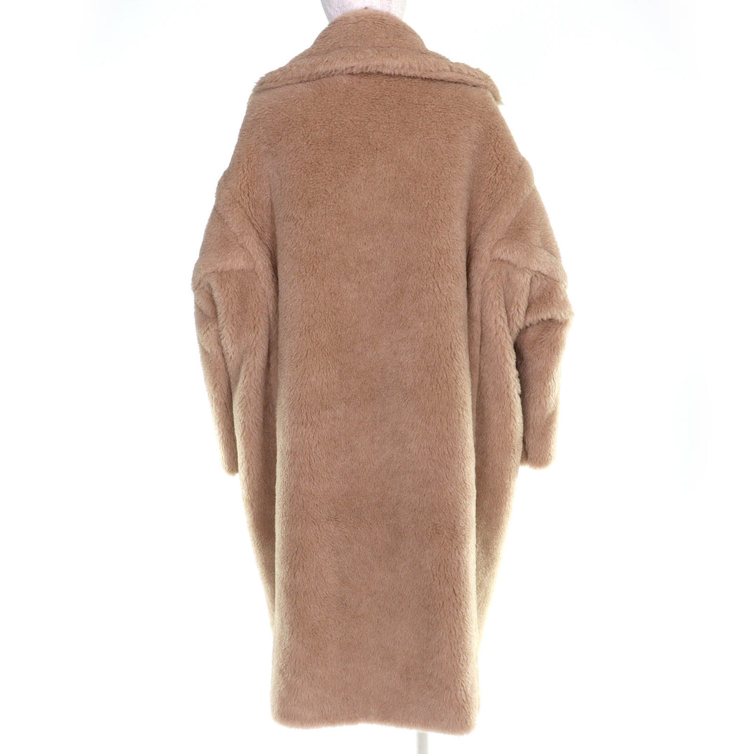 極美品△Max Mara マックスマーラ 白タグ 2023年製 23101602336 テディベア アルパカ カシミヤ シルク ロングコート ベージュ S 正規品
