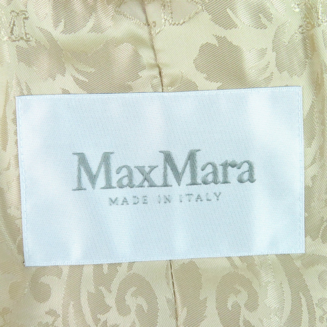 極美品△Max Mara マックスマーラ 白タグ 2023年製 23101602336 テディベア アルパカ カシミヤ シルク ロングコート ベージュ S 正規品