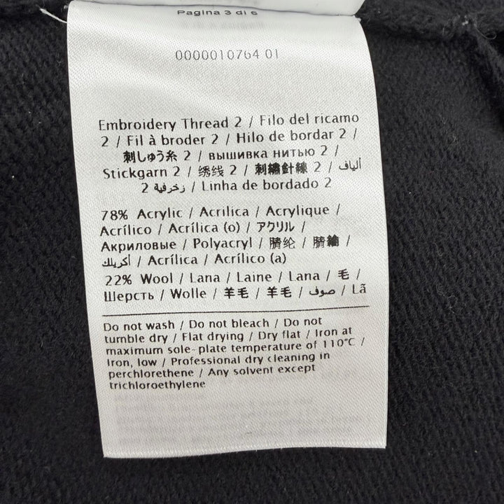 美品▲VALENTINO ヴァレンティノ NB0KC26Y3MC ウール100％ 花刺繍アップリケ ニット ブラック マルチ XS イタリア製 正規品 レディース
