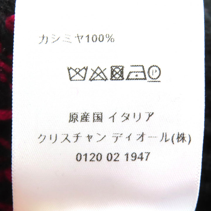 美品△Christian Dior クリスチャンディオール 144S53AM067 カシミヤ100％ レオパード柄 長袖 ニット ブラック ピンク 40 伊製 正規品