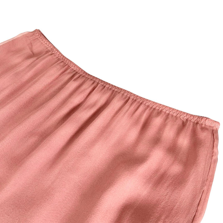 極美品▲GUCCI グッチ 760549 シルク100％ レース使い シフォン スカート ピンク L イタリア製 正規品 レディース
