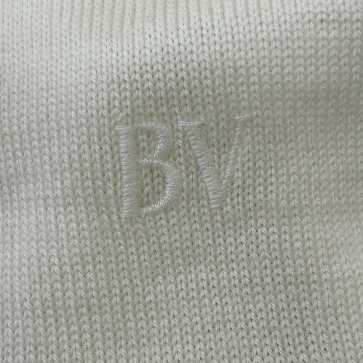 極美品□BOTTEGAVENETA ボッテガヴェネタ 2023年製 753740 ロゴ刺繍 タートルネックニット セーター アイボリー S イタリア製 正規品