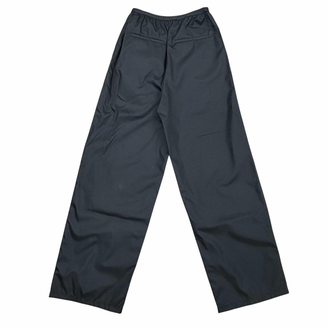 極美品◇PRADA プラダ 2022年製 22Y887 RE-NYLON ロゴ入り ロングパンツ ワイドパンツ ブラック 38S イタリア製 正規品 レディース