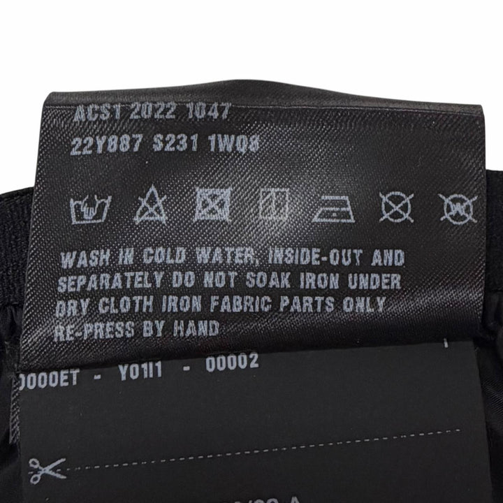 極美品◇PRADA プラダ 2022年製 22Y887 RE-NYLON ロゴ入り ロングパンツ ワイドパンツ ブラック 38S イタリア製 正規品 レディース