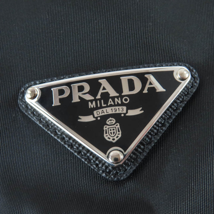 極美品☆PRADA プラダ 1HC137 RE-NYLON トライアングルロゴプレート バケット ハット ブラック S イタリア製 正規品 レディース