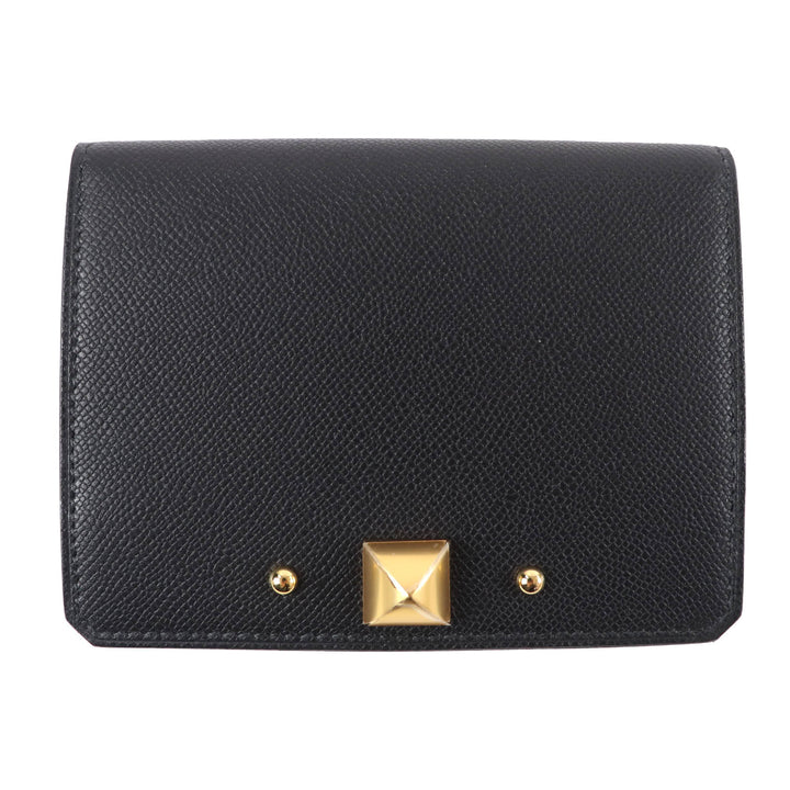 未使用品☆HERMES エルメス メドール カードケース ヴォーマダム ゴールド金具 メドール金具 ブラック K刻印 箱付 フランス製 レディース