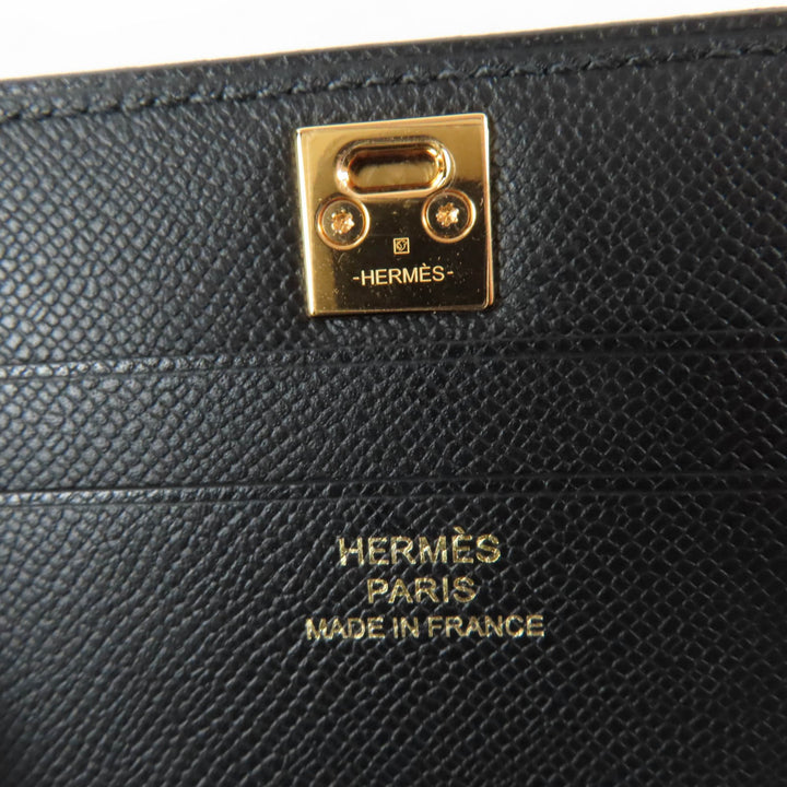 未使用品☆HERMES エルメス メドール カードケース ヴォーマダム ゴールド金具 メドール金具 ブラック K刻印 箱付 フランス製 レディース