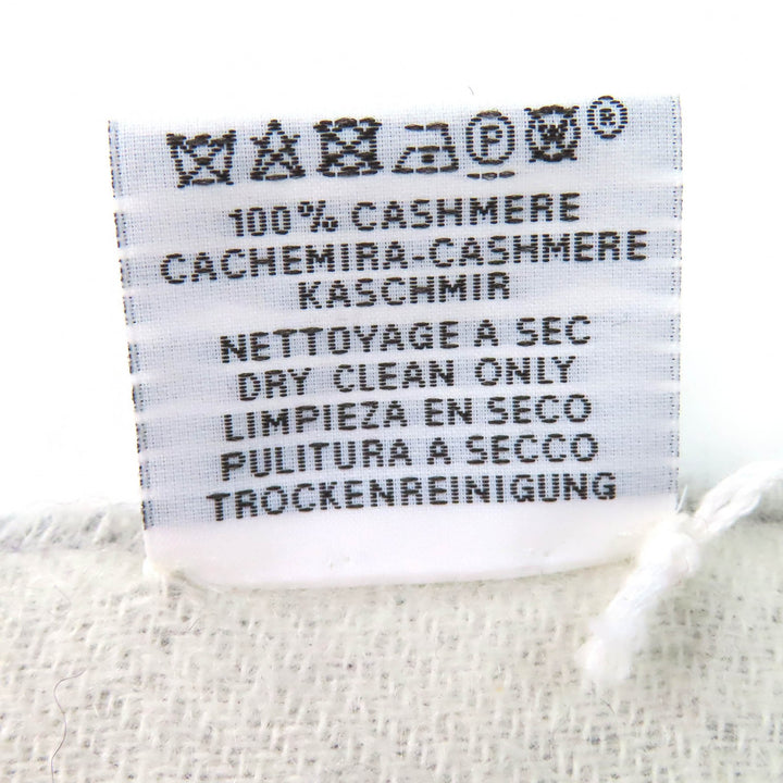 極美品△HERMES エルメス 24AW H259130S カシミヤ100% ロゴ刺繍 ダブルフェイス フリンジ マフラー ストール ショール グレー イギリス製