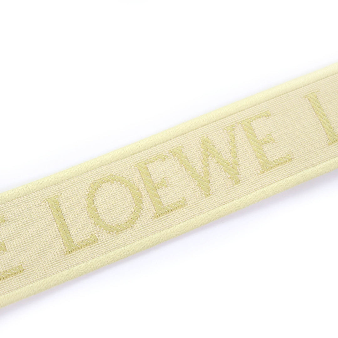 美品☆LOEWE ロエベ レザー使い アナグラム ロゴ ショルダーストラップ イエロー ゴールド金具 スペイン製 レディース 保存袋付き