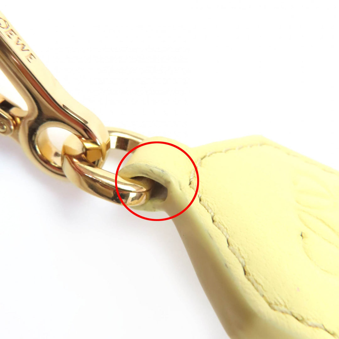 美品☆LOEWE ロエベ レザー使い アナグラム ロゴ ショルダーストラップ イエロー ゴールド金具 スペイン製 レディース 保存袋付き