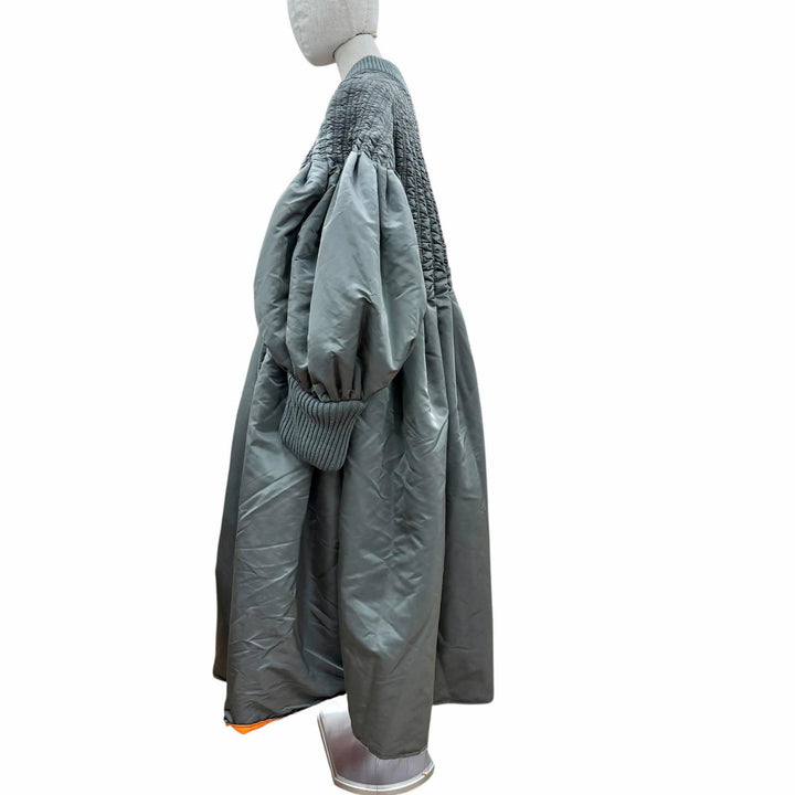 美品◇JUNYA WATANABE ジュンヤワタナベ 22AW JJ-C027 MA-1 Bomber Dress パフスリーブ オーバーサイズ ドレスコート カーキ S 正規品