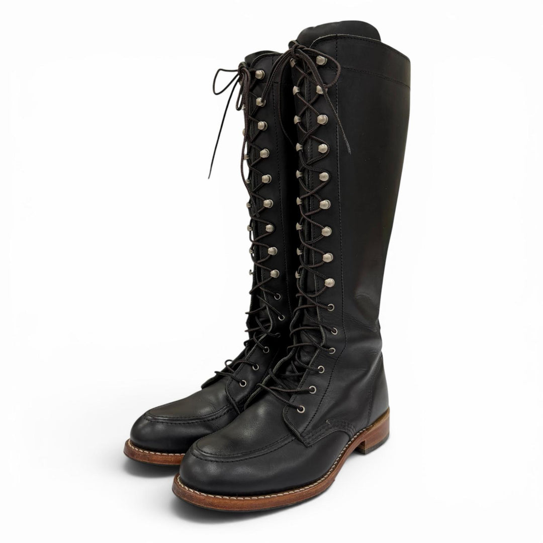 良品☆RED WING レッドウィング 3385 レースアップ グロリア レザー ロングブーツ ブラック 9B(26cm) USA製 レディース