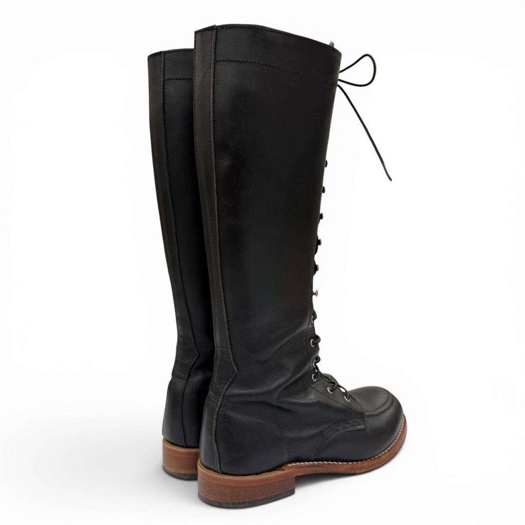 良品☆RED WING レッドウィング 3385 レースアップ グロリア レザー ロングブーツ ブラック 9B(26cm) USA製 レディース