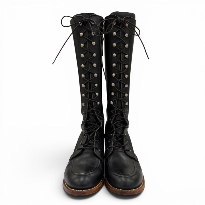 良品☆RED WING レッドウィング 3385 レースアップ グロリア レザー ロングブーツ ブラック 9B(26cm) USA製 レディース