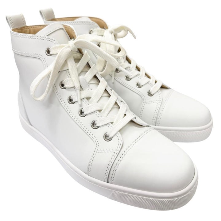 極美品□Christian Louboutin クリスチャンルブタン 3091177 ルイスフラット レザー ハイカットスニーカー 39.5 イタリア製 定価154000円
