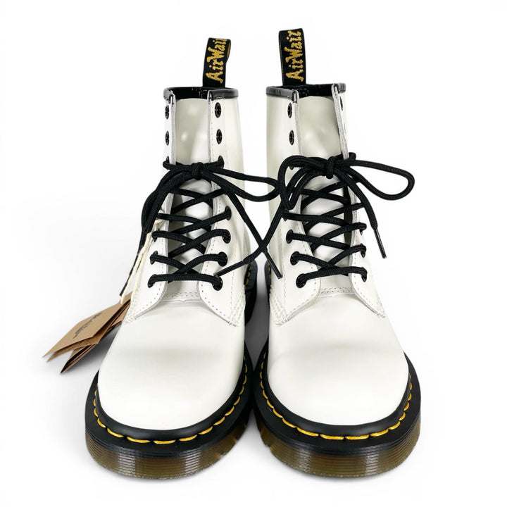未使用品▲Dr.Martens ドクターマーチン 11822100 1460 イエローステッチ 8ホール ブーツ ホワイト ブラック UK4 レディース 箱付き
