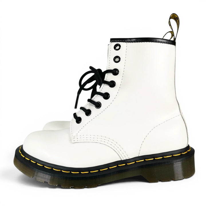 未使用品▲Dr.Martens ドクターマーチン 11822100 1460 イエローステッチ 8ホール ブーツ ホワイト ブラック UK4 レディース 箱付き