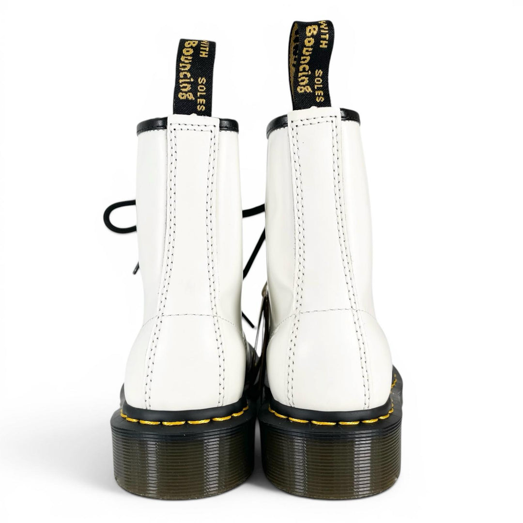 未使用品▲Dr.Martens ドクターマーチン 11822100 1460 イエローステッチ 8ホール ブーツ ホワイト ブラック UK4 レディース 箱付き