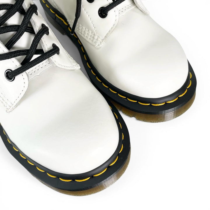 未使用品▲Dr.Martens ドクターマーチン 11822100 1460 イエローステッチ 8ホール ブーツ ホワイト ブラック UK4 レディース 箱付き