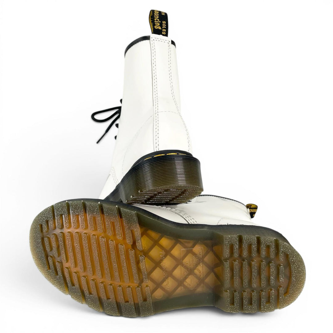 未使用品▲Dr.Martens ドクターマーチン 11822100 1460 イエローステッチ 8ホール ブーツ ホワイト ブラック UK4 レディース 箱付き