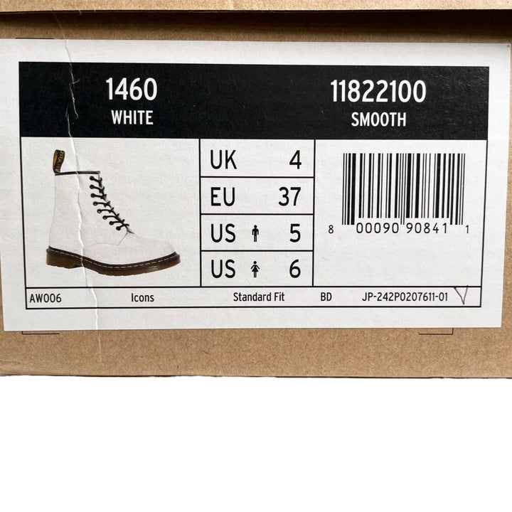 未使用品▲Dr.Martens ドクターマーチン 11822100 1460 イエローステッチ 8ホール ブーツ ホワイト ブラック UK4 レディース 箱付き