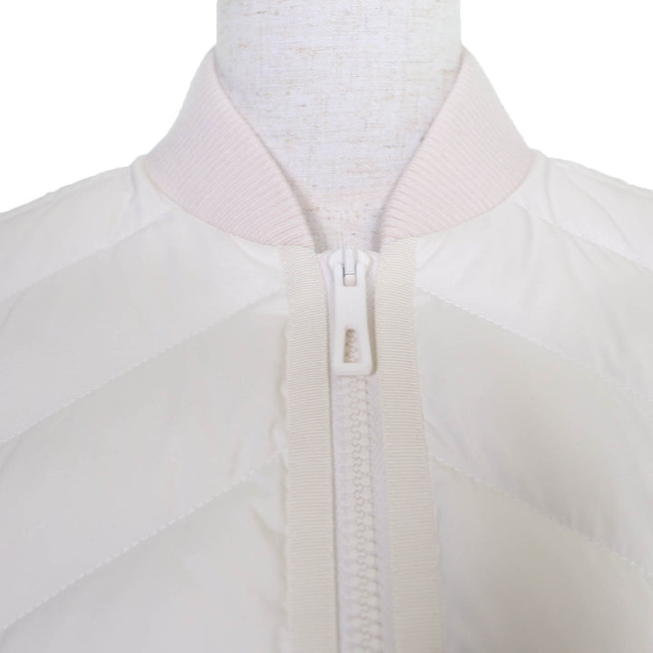 極美品☆HERMES エルメス 24AW 4H0169DR セリエロゴラバーパッチ ZIP UP ダウンベスト ホワイト 40 イタリア製 正規品 レディース