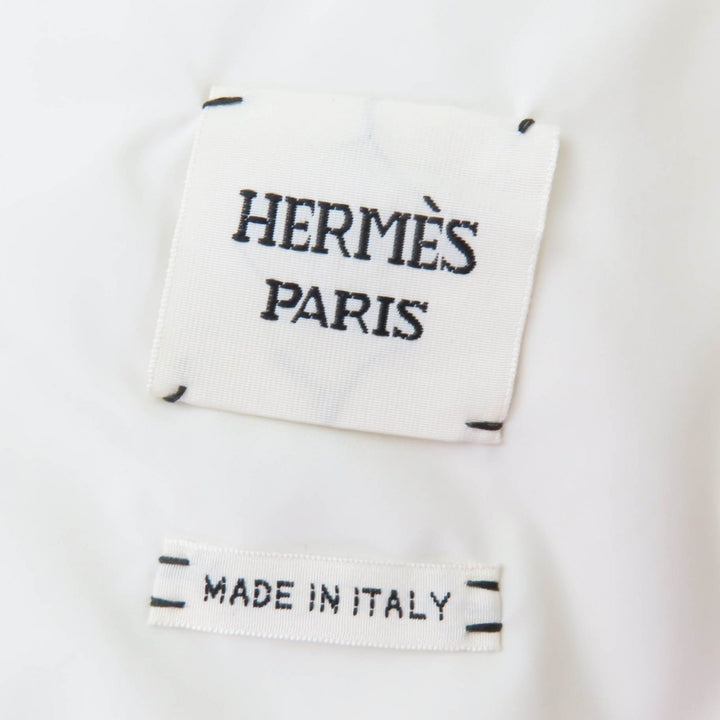 極美品☆HERMES エルメス 24AW 4H0169DR セリエロゴラバーパッチ ZIP UP ダウンベスト ホワイト 40 イタリア製 正規品 レディース