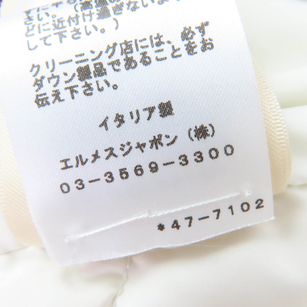 極美品☆HERMES エルメス 24AW 4H0169DR セリエロゴラバーパッチ ZIP UP ダウンベスト ホワイト 40 イタリア製 正規品 レディース
